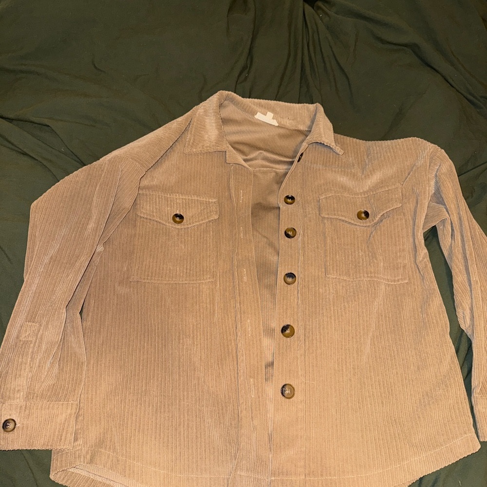 Eesome Tan Corduroy Shacket size small